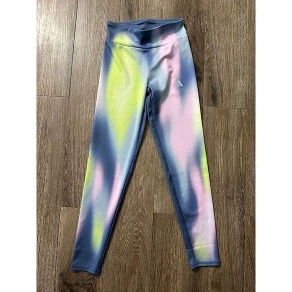 Adidas Girls 14 Multicolored Leggings NWT, Aeroready, Slim Fit - Picture 3 of 4